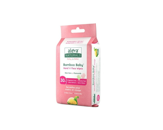 Aleva Naturals Bamboo Baby Hand and Face Wipes -Natural and Organic Ingredients, Cleans and Moisturizes, Extra Strong, and Ultra Soft - 30 count