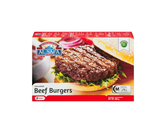 Al Safa Halal Uncooked Beef Burgers - 8 Beef Burgers