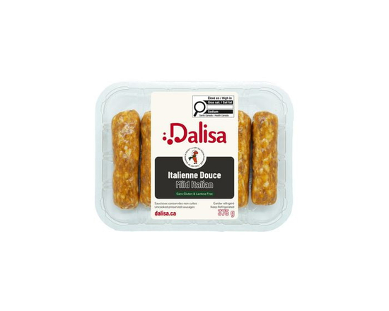 Saucisses à dîner sans gluten Italienne Douce 375g, 6 saucisses