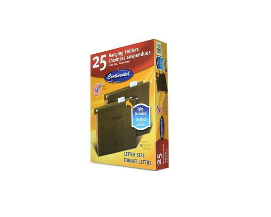 Continental Standard Green Letter Size Hanging Folders