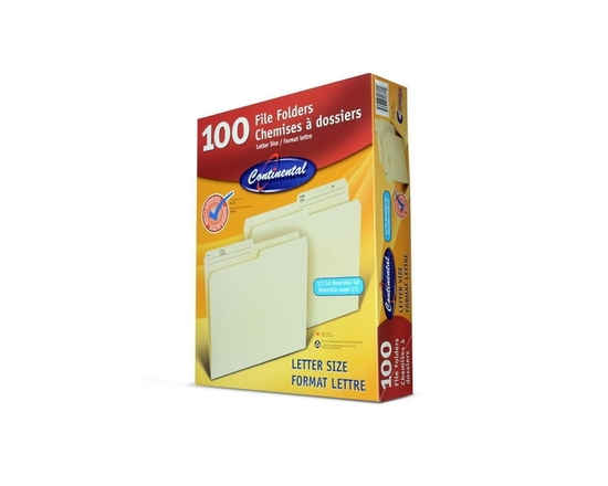 Continental Manila Color Letter Size Reversible File Folders