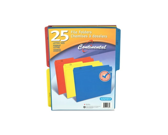 File folder assorted colour letter size 25 pack