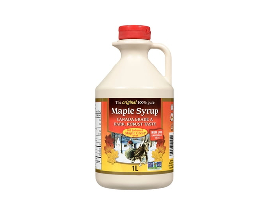 Old Fashioned Maple Crest - Canada Grade A Dark, Robust Taste - Pure Maple Syrup - 1 Litre