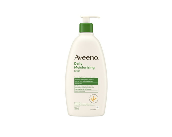 Aveeno Daily Moisturizing Lotion, Dry Skin, Non Comedogenic, Prebiotic Oat, Daily Moisturizer, Fragrance Free, 532mL - 532 mL