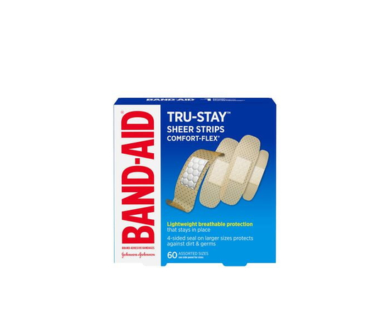 Pansements translucides TRU-STAYMC COMFORT FLEX® de marque BAND-AID®, Paquet familial de 60 pansements assortis - 60