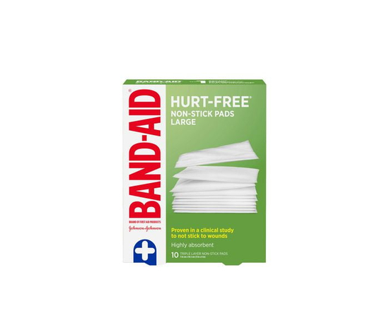Band-Aid Brand Sterile Non-Stick Pads with Hurt-Free Design for Wound Care & Protection, Triple Layer & Highly-Absorbent Individually-Wrapped Pads, La