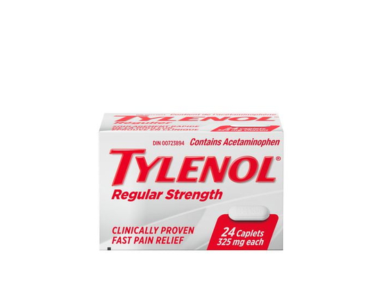 Tylenol Acétaminophène à 325 mg, analgésique, régulier, 24 caplets