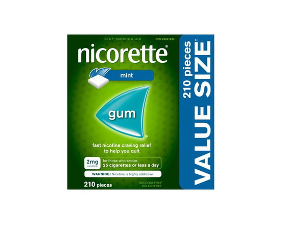 Nicorette Nicotine Gum, Quit Smoking and Smoking Cessation Aid, Extreme Chill Mint, 2mg, 210 pieces