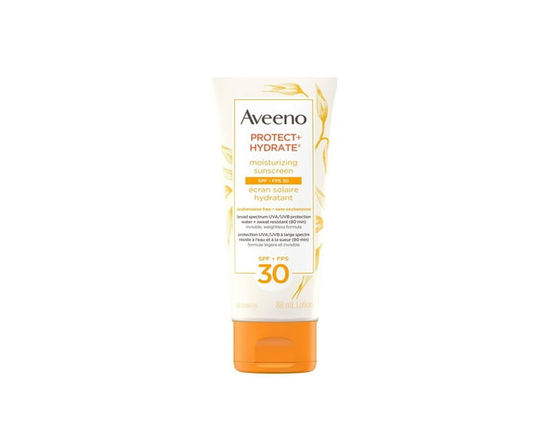 Aveeno Protect and Hydrate Face and Body Sunscreen SPF 30, Water and Sweat Resistant, Oxybenzone Free, 88mL - One Size
