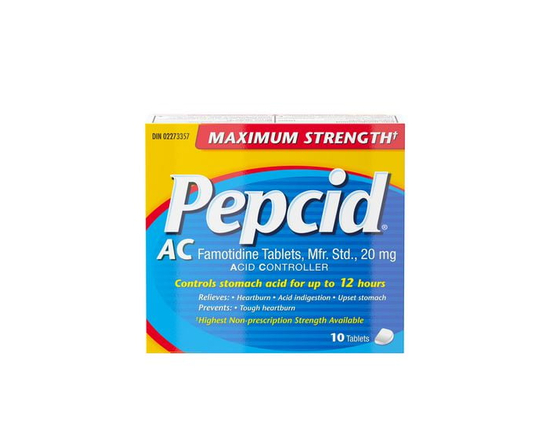 Pepcid AC Maximum Strength All-Day Acid Indigestion Medicine with 20mg of Famotidine Acid Reducer for Fast-Acting Relief, Prevents & Relieves Heartbur