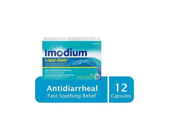 Imodium Diarrhea Relief, Liqui-Gels, 12 count