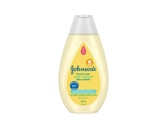 Johnson's Head-to-Toe Nettoyant pour le Bain pour Bébé & Shampooing - Nettoyant pour le Corps - pour Peau Sensible - Sans Larmes - 400 ml