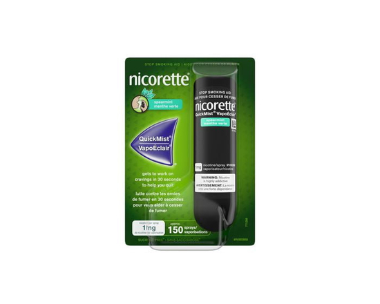 Nicorette Nicotine QuickMist Mouth Spray, Quit Smoking and Smoking Cessation Aid, Spearmint, 1 mg, 150 Sprays