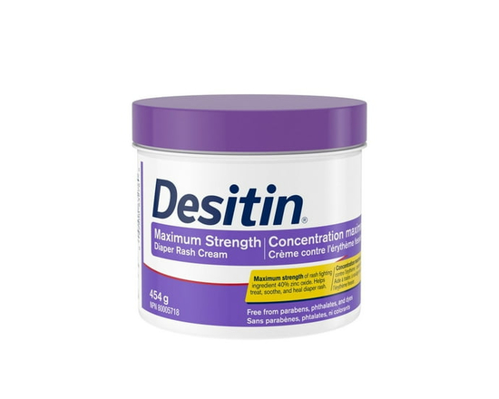 Desitin Maximum Strength Baby Diaper Rash Cream, 40% Zinc Oxide to Help Treat, Heal & Prevent Diaper Rash, Hypoallergenic, Phthalate- & Paraben-Free P