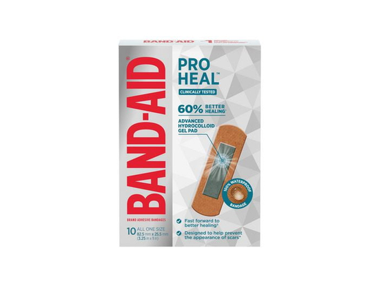 Band-Aid Pro Heal Adhesive Bandages, Regular Size, First Aid, Wound Care Dressing, Waterproof Healing Bandage
