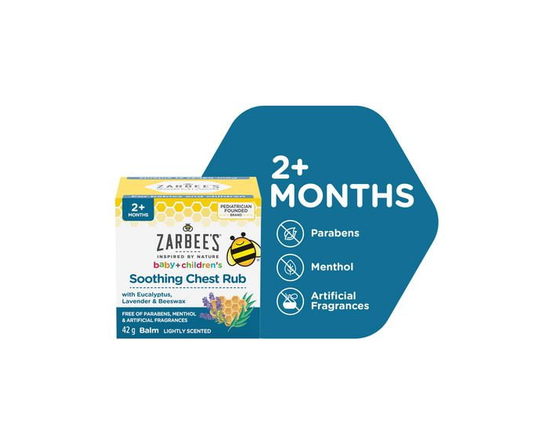 Zarbee's Baby + Children Soothing Rub, Castor Oil, Lavender, Eucalyptus and Shea Butter, Beeswax Balm, 42 Grams