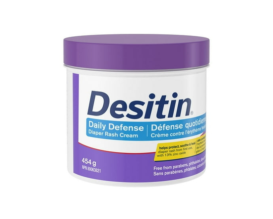 Desitin Daily Defense Baby Diaper Rash Cream with 13% Zinc Oxide, Barrier Cream to Help Treat, Relieve & Prevent Diaper Rash, Hypoallergenic, Dye-, Ph