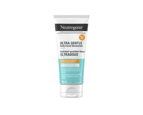 Neutrogena Ultra Gentle Daily Facial Moisturizer with SPF 30 Sunscreen with CICA, Lightweight Face Lotion with Broad Spectrum SPF 30 for Normal to Sen