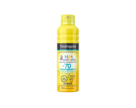 Neutrogena Kids Sunscreen Spray, Water-Resistant Sunscreen Spray for Children with Broad Spectrum SPF 70 for UVA/UVB Sun Protection, Fast-Drying - 184