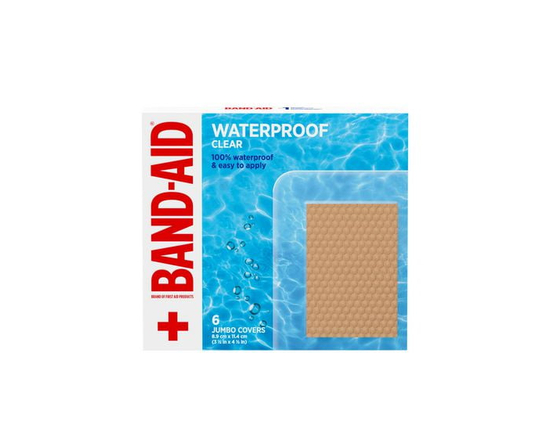 Band-Aid Brand Waterproof Clear Adhesive Bandages, Sterile First-Aid Bandages for Minor Wounds, Cuts & Scrapes, Quilt-Aid Comfort Pad to Cushion Wound
