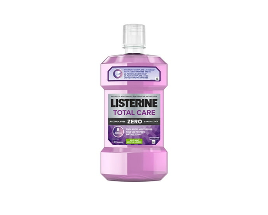 Listerine Total Care Zero Alcohol-Free Antiseptic Mouthwash with 8 Benefits, Kills up to 99.9% of Germs, Fights Plaque & Gingivitis, CDA Validated, Mi