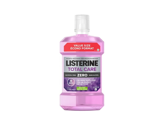 Listerine Alcohol Free Mouthwash, Total Care Zero, Fluoride Mouthwash Value Size 1.5 Litre