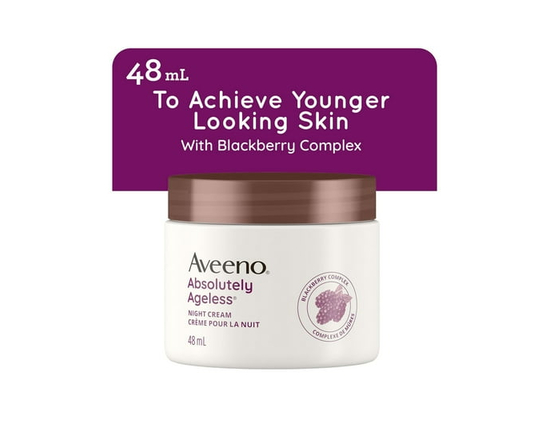 Aveeno Absolutely Ageless Crème pour la nuit/Aveeno Absolutely Ageless Crème pour la Nuit Réparatrice, Hydratant Antiâge, Vitamines, Complexe de Mûres