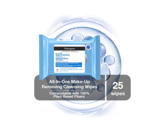 Neutrogena All in One Makeup Remover Cleansing Fragrance-Free Wipes - Alcohol-free, Sensitive Skin - One Size