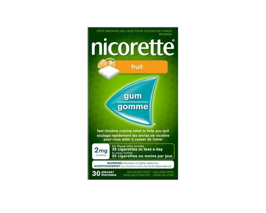 Nicorette Gum, Nicotine 2 mg, Fruit Flavour, Quit Smoking Aid and Smoking Cessation Aid