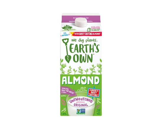 Earth's Own Original Unsweetened Almond Milk Alternative, 1.89L - 1.89 L