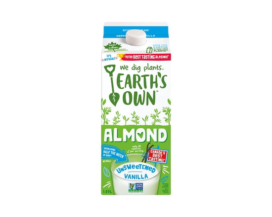 Earth's Own Unsweetened Vanilla Almond Milk Alternative, 1.89L - 1.89L