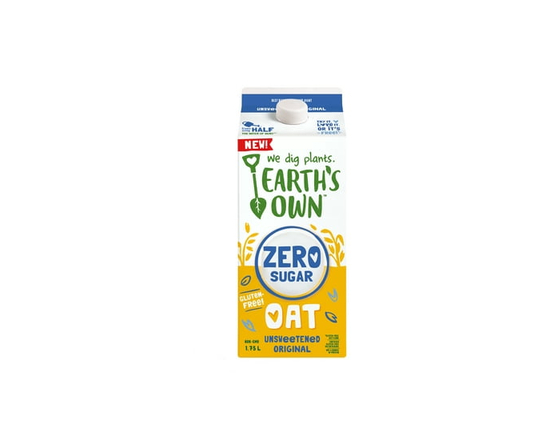 Earth's Own Gluten-Free, Zero Sugar Original Oat Milk Alternative - 1.75 L