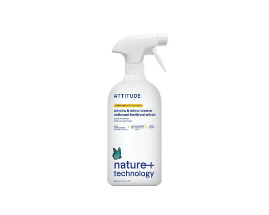 ATTITUDE nature+ technology, Window & Mirror Cleaner, Natural Cleaner, Citrus Scent, 800ml