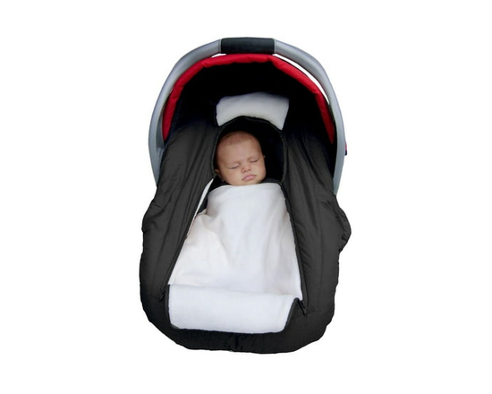 Jolly Jumper Arctic Sneak-a-Peek Infant Car Seat Cover Fleece-Lined, Elasticized Winter Cover with Peek-a-Boo Flap & Dual Zippers Machine Washable