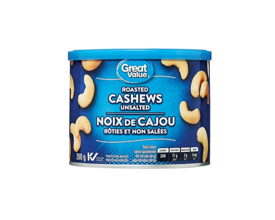 Great Value Roasted Cashews Unsalted 200g - 200 g