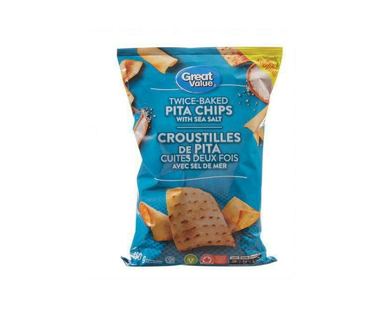 Great Value Twice-Baked Pita Chips with Sea Salt - 450 g