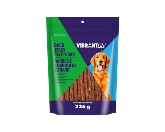 Vibrant Life 226G Gâterie pour Chien au Charqui de Canard - 8 oz