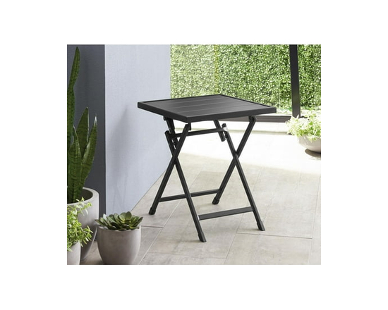 Table d’appoint pliante extérieure en acier Mainstays, noir