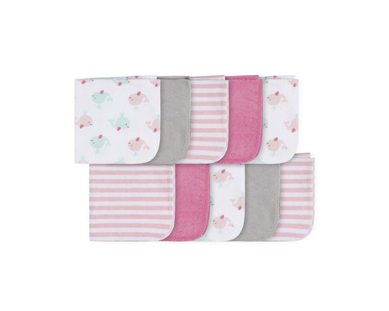 Parent's Choice Washcloth Set, Girls - 9" x 9"