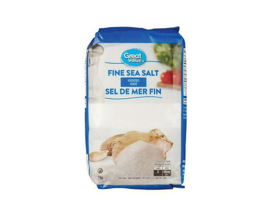 Great Value Sel de Mer Fin Iodé - 1 kg