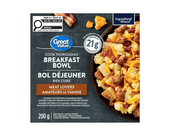 Bol déjeuner amateurs de viande Great Value - 200 g