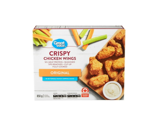 Great Value Frozen Crispy Original Chicken Wings - 850 g