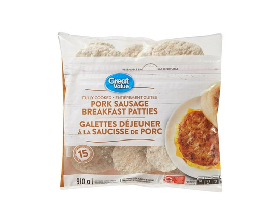 Great Value Pork Sausage Breakfast Patties - 910 g