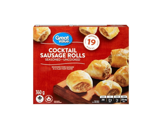 Great Value Frozen Cocktail Sausage Roll Appetizers - 360 g
