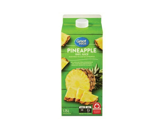 Great Value Jus d'Ananas avec Vitamine C - 1,75 L