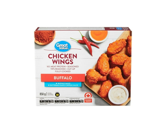 Ailes de poulet surgelées Great Value Buffalo - 850 g