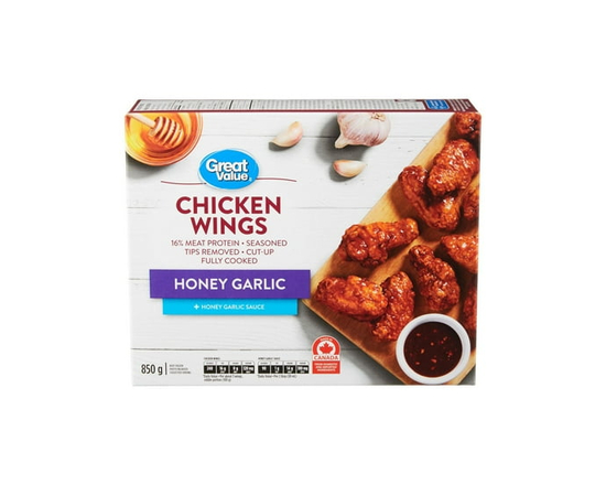 Great Value Frozen Honey Garlic Chicken Wings - 850 g