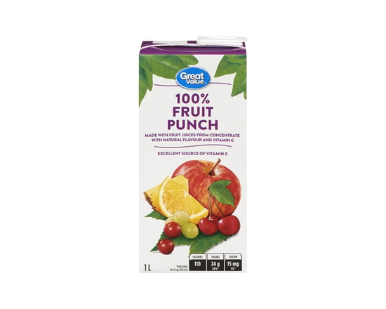 Great Value Punch aux Fruits 100 % 1L - 1 L