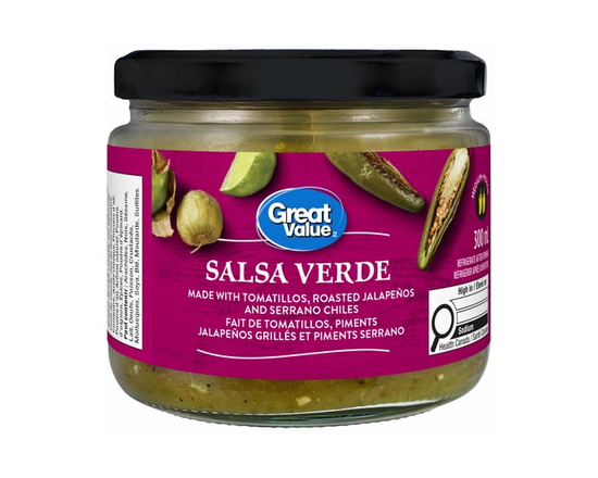 Great Value Salsa Verde - Inspired by Mexico - Made with Tomatillos, Roasted Jalapeños and Serrano Chiles - 300 mL