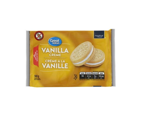 Great Value Vanilla Creme Sandwich Cookies - 300 g